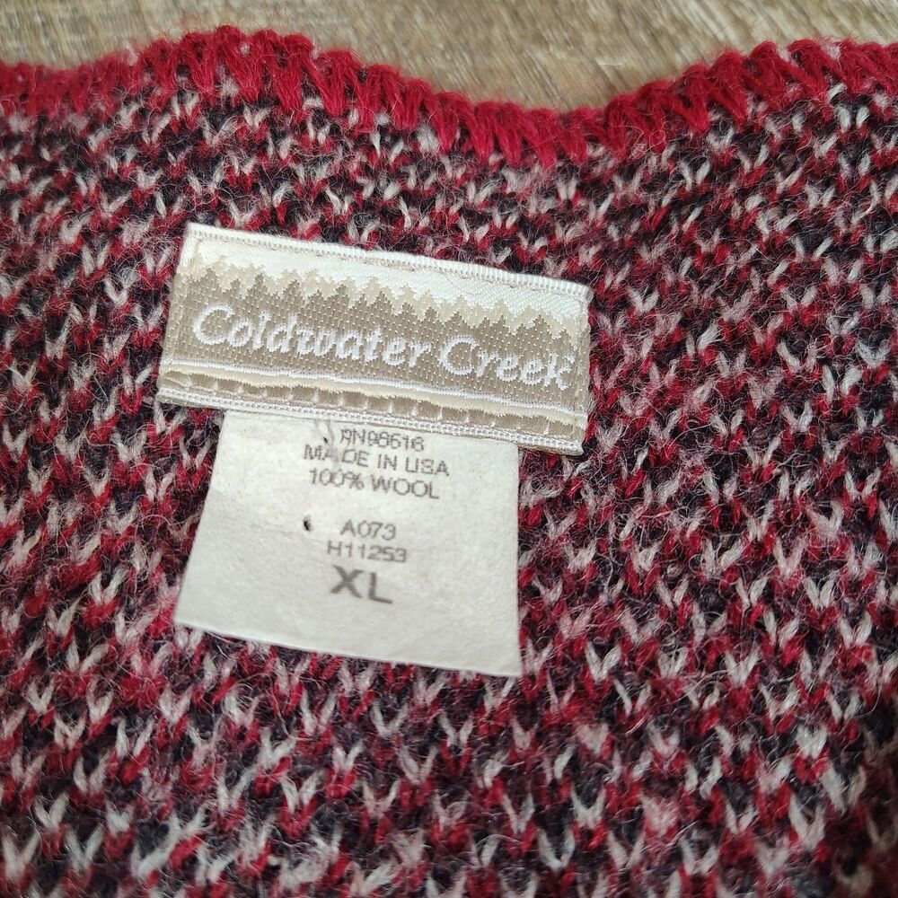 Coldwater Creek Wool Vest Size XL Cabincore Lodge Rustic Cozy Deer Fair Isle - Picture 5 of 7